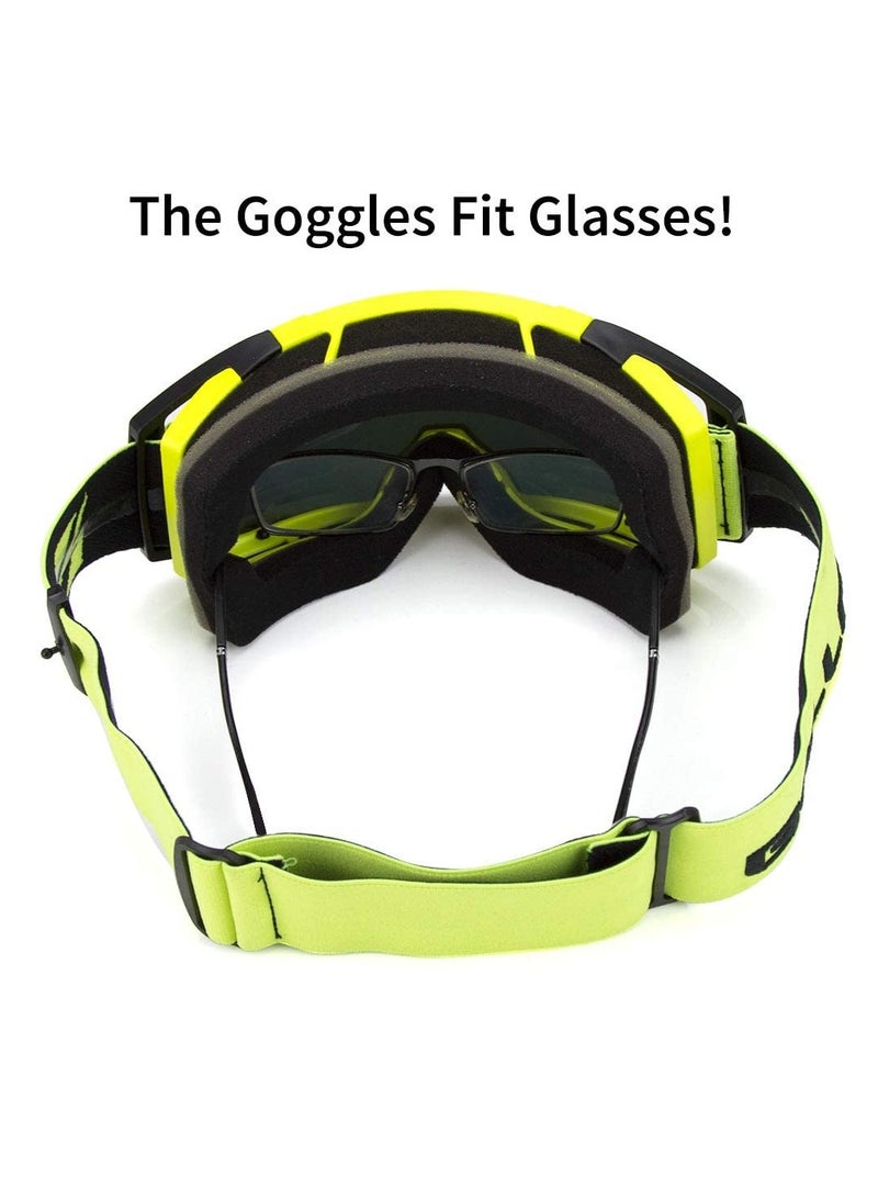 Excefore Motocross Goggles, ATV Motorcycle Goggles, UV400 Ski Goggles, Anti-Slip Strap Nose Cover, Fit Glasses Helmet, for Men Women Youth Adult - Image 4