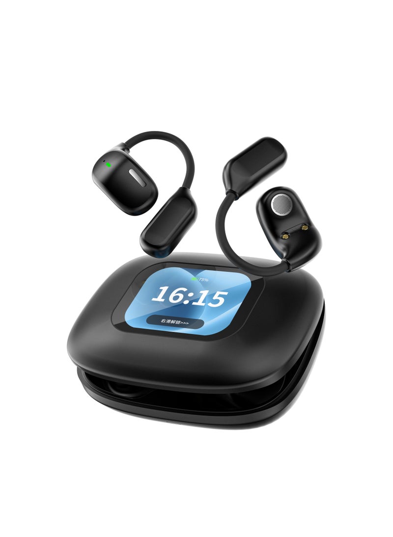 GENAW LX-80 Wireless Earbuds & Earphones Bluetooth 5.4, Military Grade Heavy Duty, ANC+ENC Noise Cancelling, OWS Ear-Hook Sports Design, 134-Language Real-Time Translator, Smart Color Screen, Hi-Fi Sound, Touch Control, 7-8H Playtime, Fast Charging For Saudi Arabia - Image 1