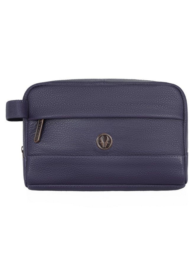 WildHorn Leather Toiletry Bag For Men & Women - Dopp Kit For Travel Large Toiletry Kit. Toiletries Organizer (Blue), 9.5 CM - Image 2