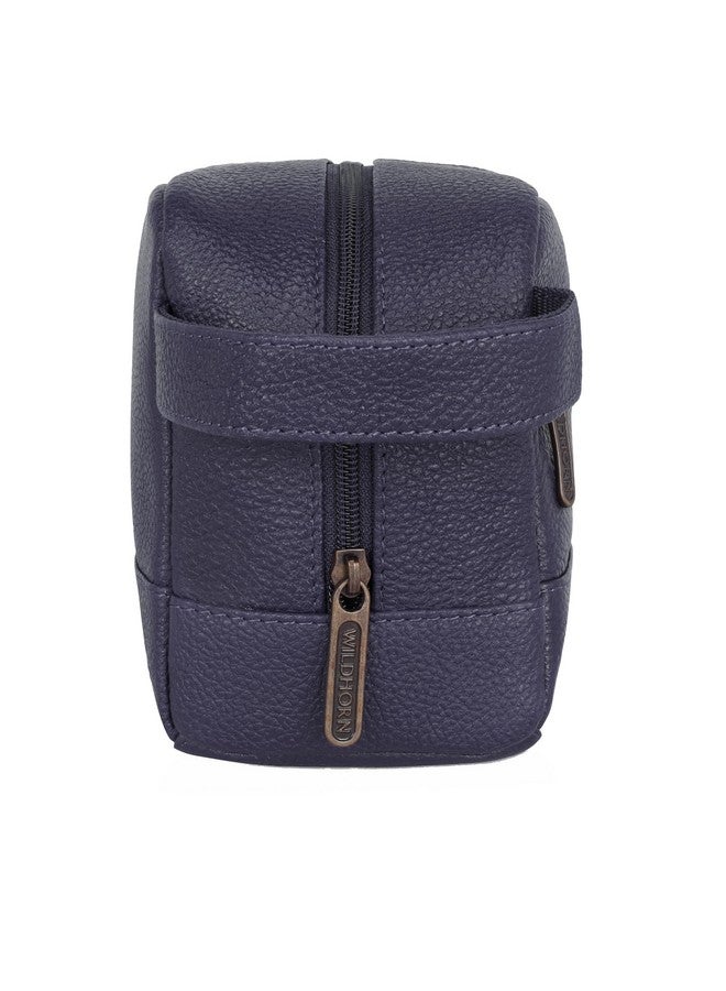 WildHorn Leather Toiletry Bag For Men & Women - Dopp Kit For Travel Large Toiletry Kit. Toiletries Organizer (Blue), 9.5 CM - Image 4