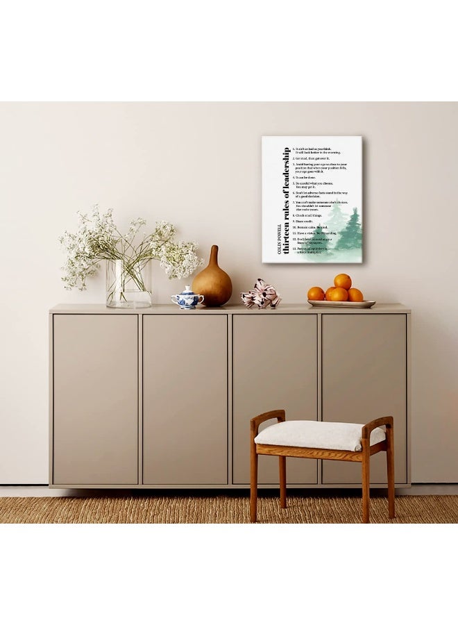 WKYAER Canvas Wall Art Colin Powell Sign Decor, Inspiration Thirteen Rules of Leadership Quote, Motivation Canvas Prints Poster Wall Art for Office Decor, for Home & Office Classroom College Decor12x15 - Image 2