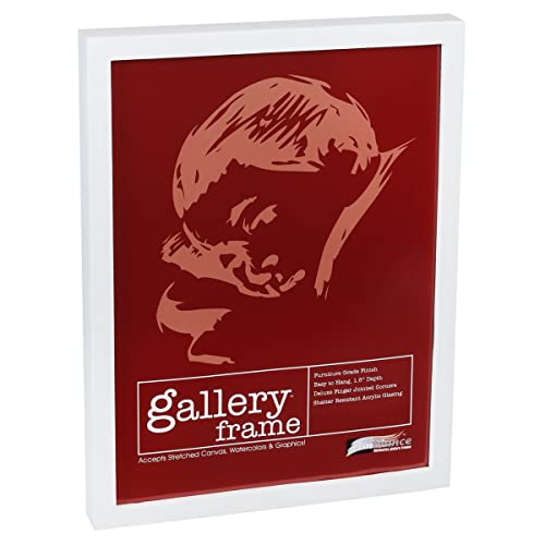 Ambiance Framing Ambiance Gallery Wood 1.5" Deep Picture Frames - 5x7" White Wood Frame, Shatter-Resistant Acrylic Glazing & MDF Backing, Horizontal or Vertical Wall Display - Image 1