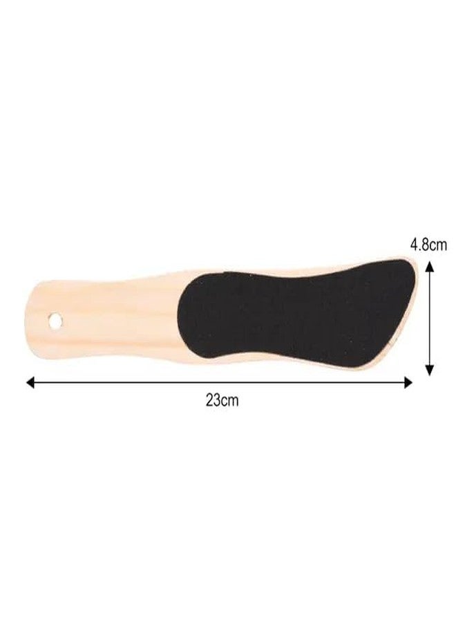 BANIRA Double Sided Foot File Scrubber For Dead Skin Callus Remover With Wooden Handle (PACK OF 1PCS) - Image 2