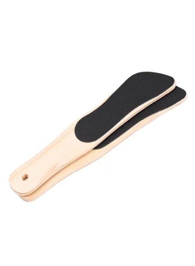 BANIRA Double Sided Foot File Scrubber For Dead Skin Callus Remover With Wooden Handle (PACK OF 1PCS) - Image 1