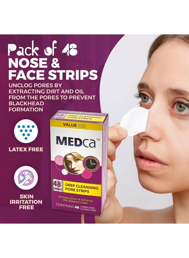 MEDca Deep Cleansing Pore Strips Combo Pack, 48 Count Strips - Image 4