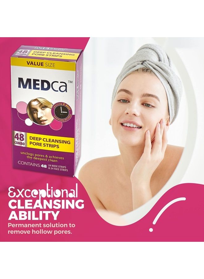 MEDca Deep Cleansing Pore Strips Combo Pack, 48 Count Strips - Image 3