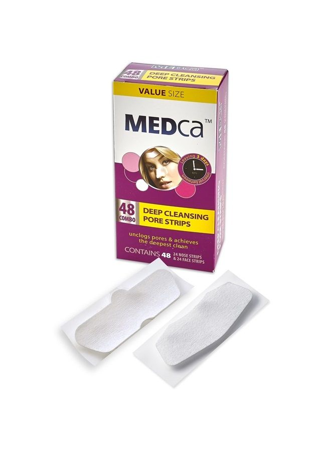 MEDca Deep Cleansing Pore Strips Combo Pack, 48 Count Strips - Image 1