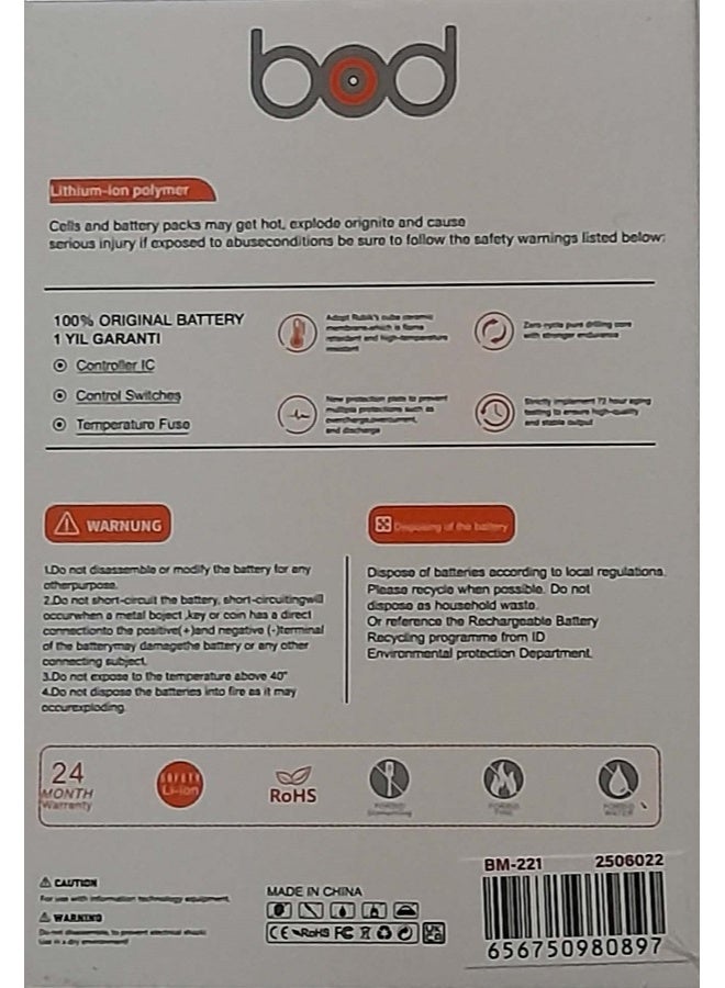 بود بطارية ليثيوم أيون أصلية عالية السعة للايفون 13 برو لون اسود - Image 3