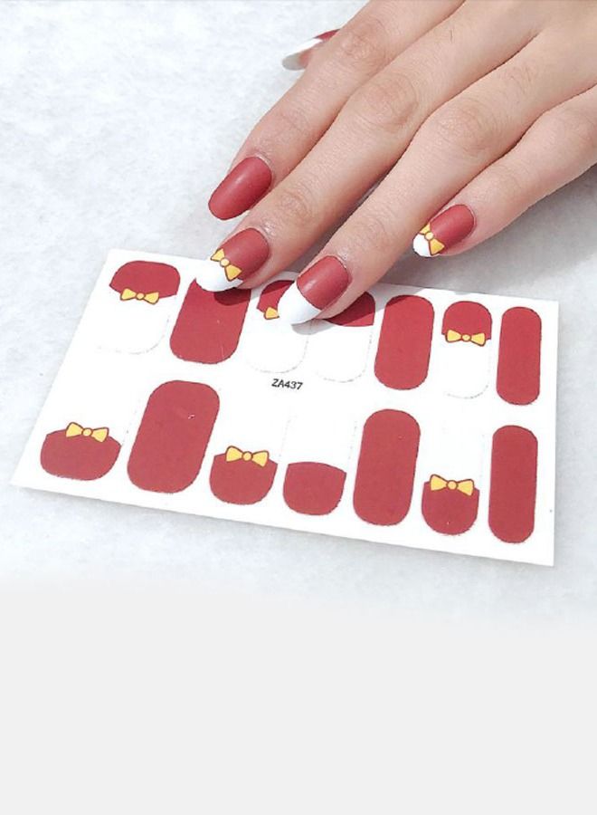 خيشة 14قطعة ستيكر للأضافر بتصاميم عصريه