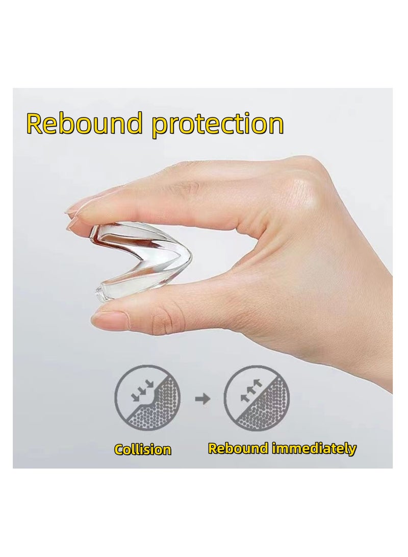 نوفولان واقي زوايا الطاولة، غطاء حماية شفاف مضاد للتصادم، غطاء حماية زجاجي لزوايا الطاولة للأطفال، واقي زوايا سيليكون مضاد للتصادم، ملصقات حواف سميكة، مجموعة من 12 قطعة (شكل حرف T) - Image 4