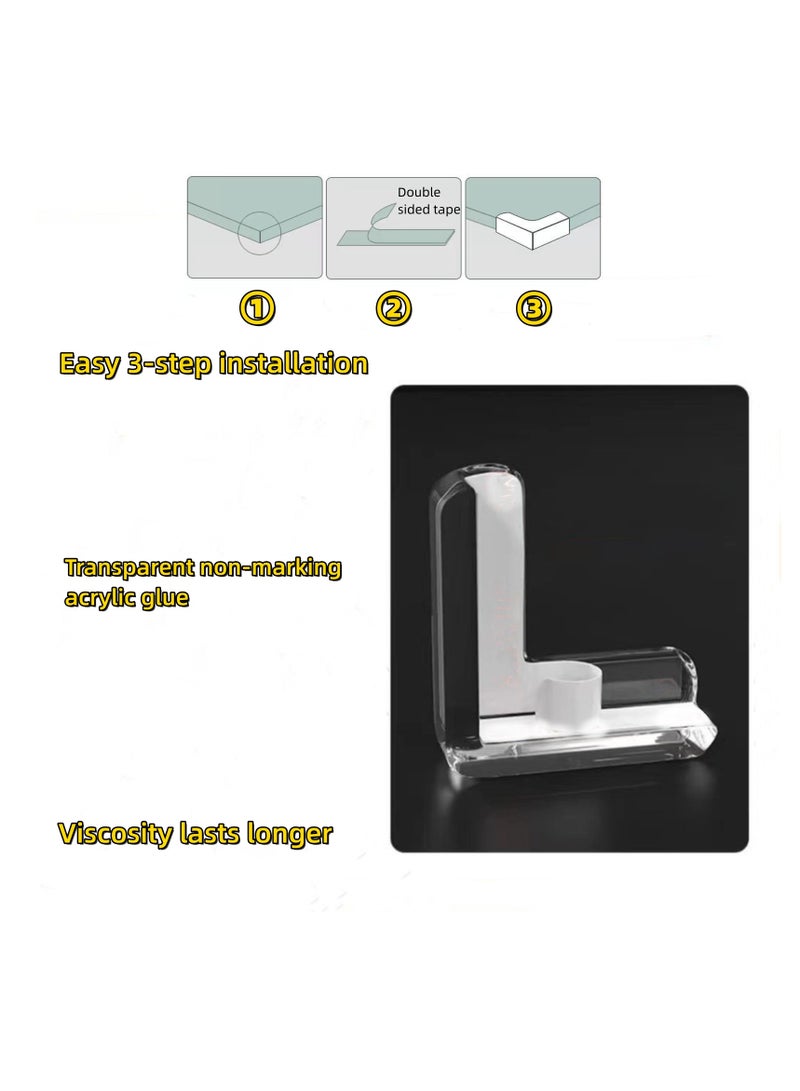 نوفولان واقي زوايا الطاولة، غطاء حماية شفاف مضاد للتصادم، غطاء حماية زجاجي لزوايا الطاولة للأطفال، واقي زوايا سيليكون مضاد للتصادم، ملصقات حواف سميكة، مجموعة من 12 قطعة (شكل حرف T) - Image 5
