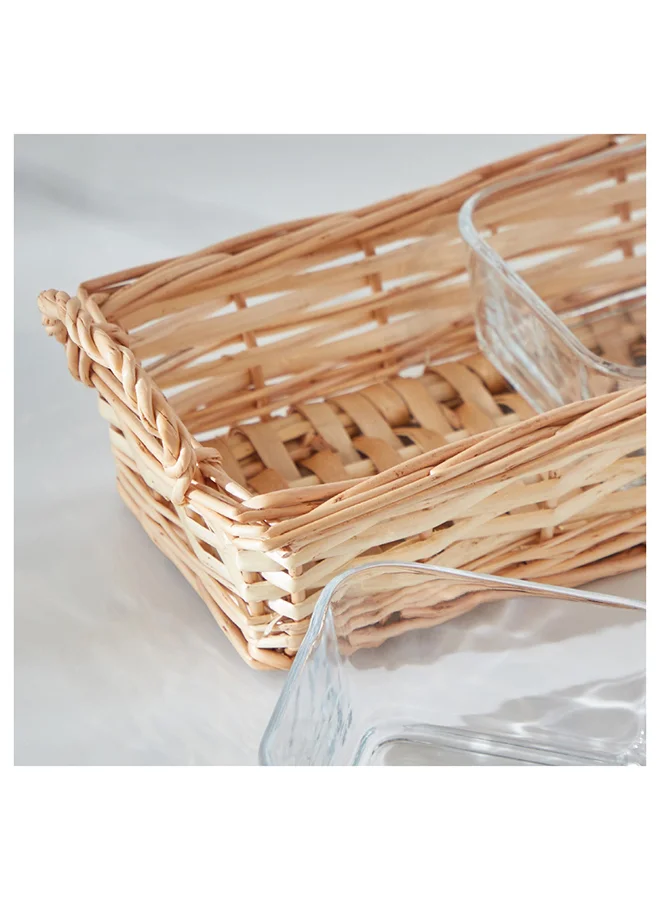 Home Box Minimalist 4-Piece Glass Snack Set 13.3x34.4x10.1 cm