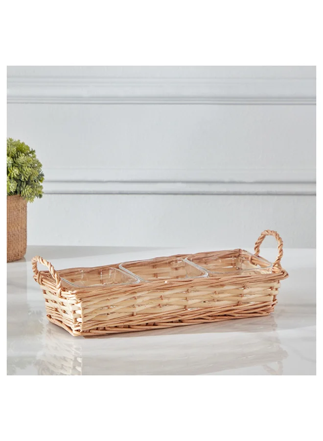 Home Box Minimalist 4-Piece Glass Snack Set 13.3x34.4x10.1 cm