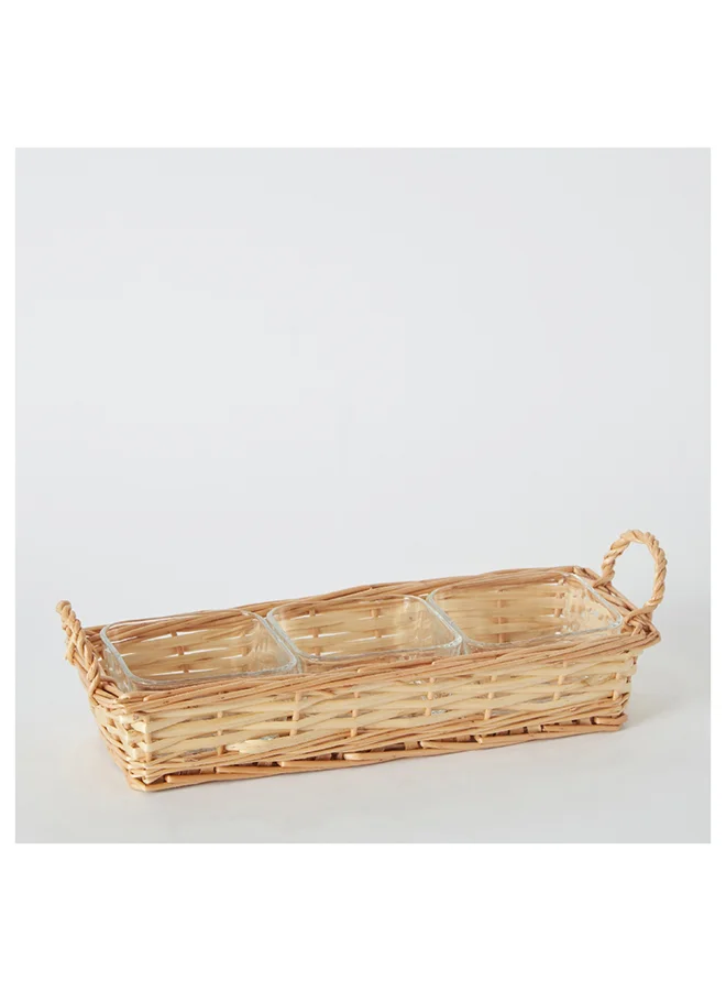 Home Box Minimalist 4-Piece Glass Snack Set 13.3x34.4x10.1 cm