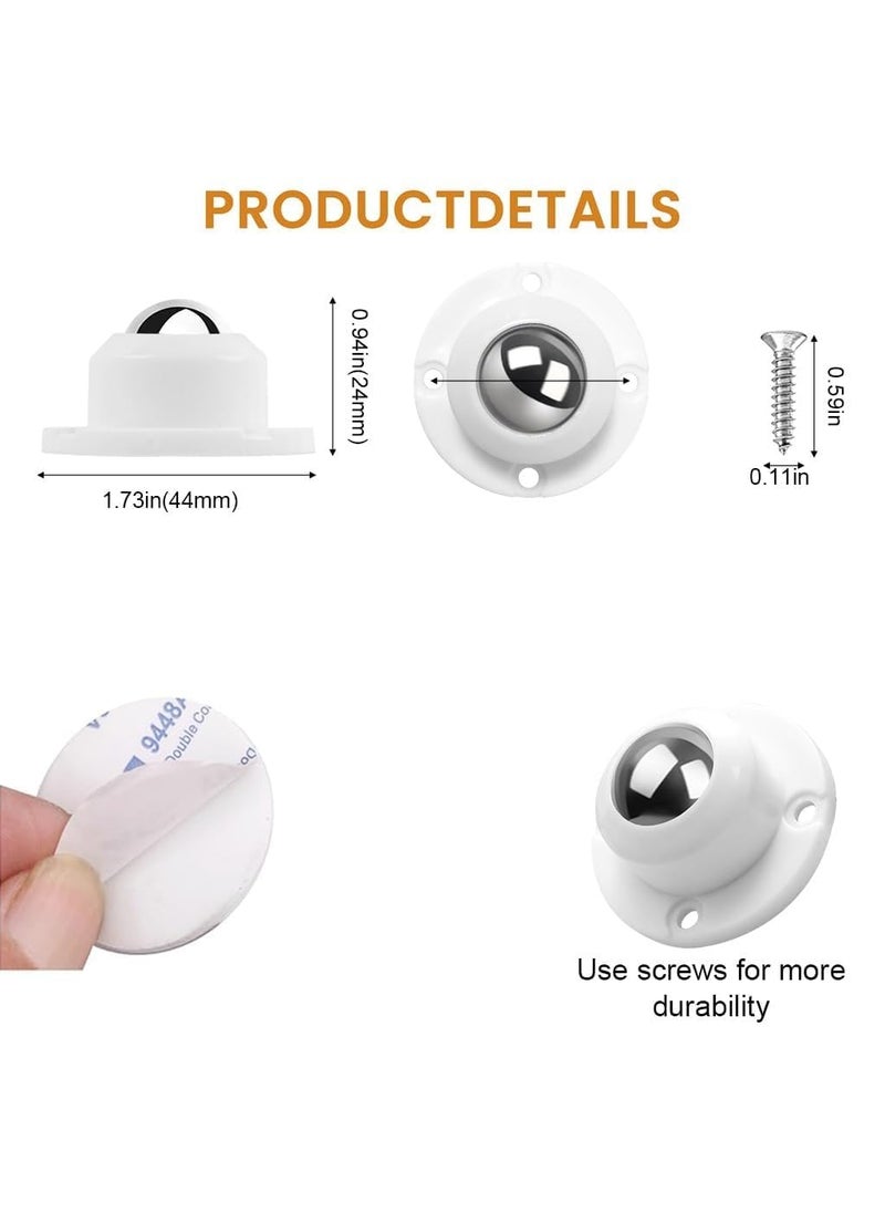 TRUJVE 4 Pcs SelfAdhesive Caster Wheels 360 Swivel Heavy Duty Furniture Casters for Sofa Bad Table Small Appliances Moving Tables 200Kg Load Capacity Durable Wheels white  - Image 3