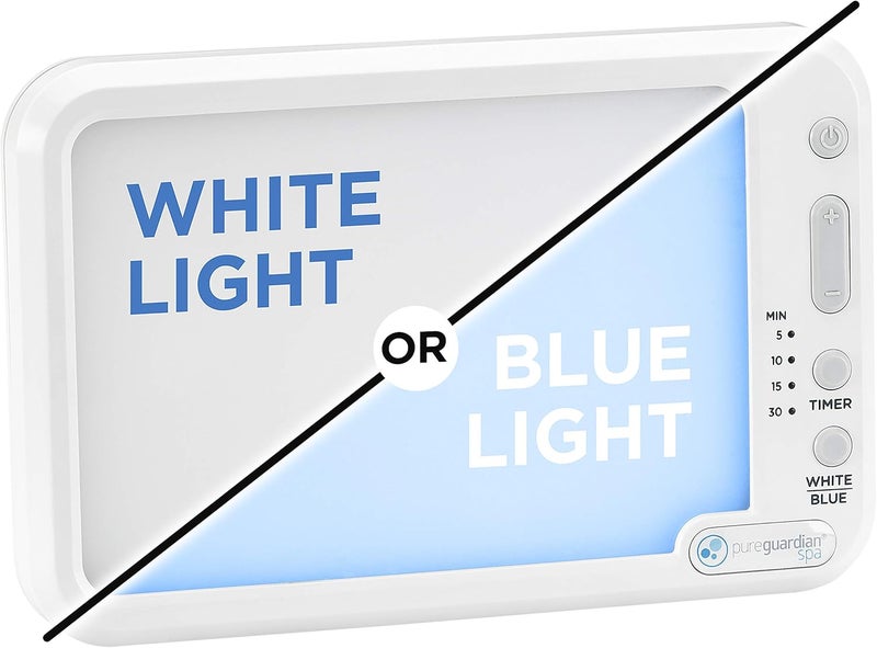 PureGuardian PureGuardian SPA45 Compact Travel Energy Light, 10,000 LUX, 12W LED, Improve Your Mood, Focus, Energy Levels, Customizable Blue or White Light Therapy Intensity, Adjustable Time Settings