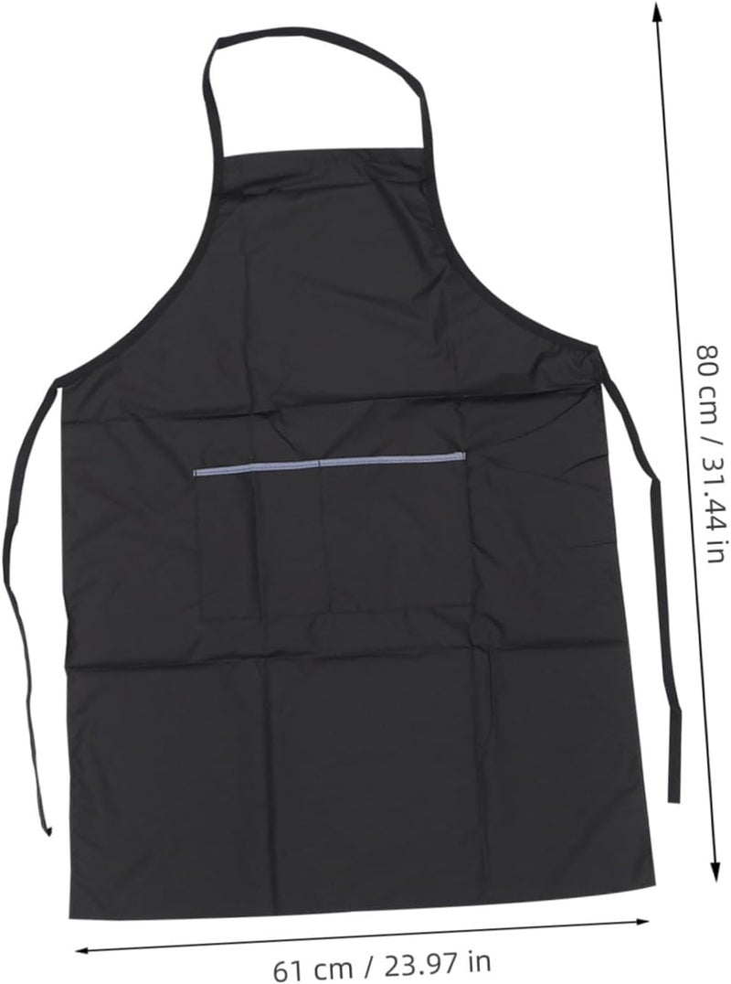 Beauty Salon Apron Pockets Professional Hairdressing Protective Pinafore for Hair Stylists and Home Use Black Random Pocket Brim - Image 2