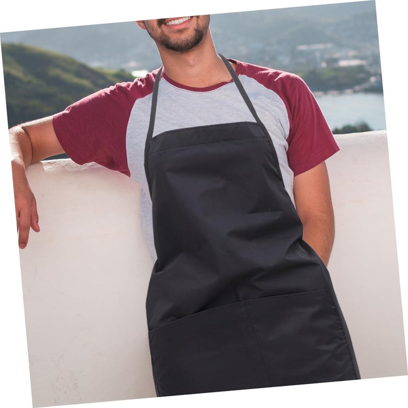 Beauty Salon Apron Pockets Professional Hairdressing Protective Pinafore for Hair Stylists and Home Use Black Random Pocket Brim - Image 5