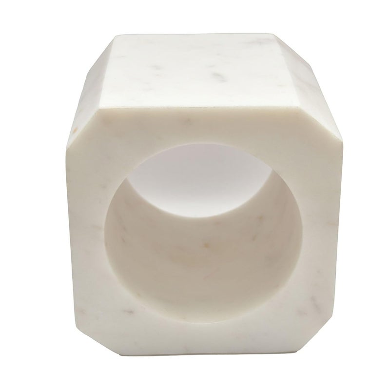 PAARKHI White Marble Exquisite Handy Square Marble Wine Bottle Holder - Image 2