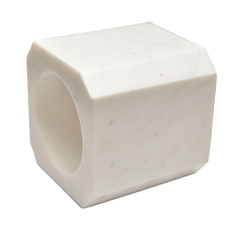 PAARKHI White Marble Exquisite Handy Square Marble Wine Bottle Holder - Image 1