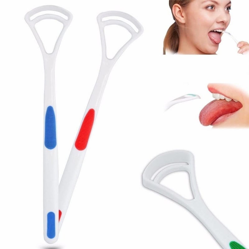 Orbica Tongue Cleaner (2-Piece) -Plastic, Gentle Bacteria Inhibiting Scraper, Easy To Use Antimicrobial Sweeper, Colours May Vary, Maintain A Healthy Mouth Today - Image 1