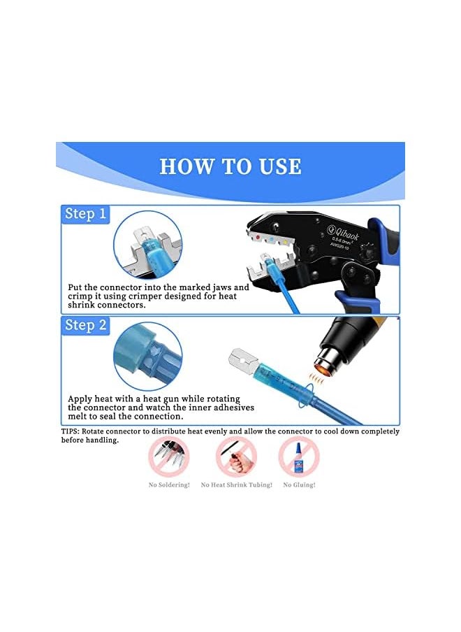 PROMASS promass 200 PCS Heat Shrink Spade Connectors Female and Male Terminals Insulated Quick Disconnect Wire Connectors Connectors Kit  - Image 4