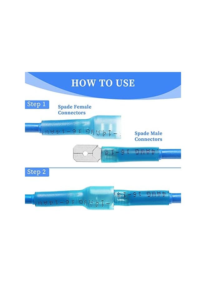 PROMASS promass 200 PCS Heat Shrink Spade Connectors Female and Male Terminals Insulated Quick Disconnect Wire Connectors Connectors Kit  - Image 5