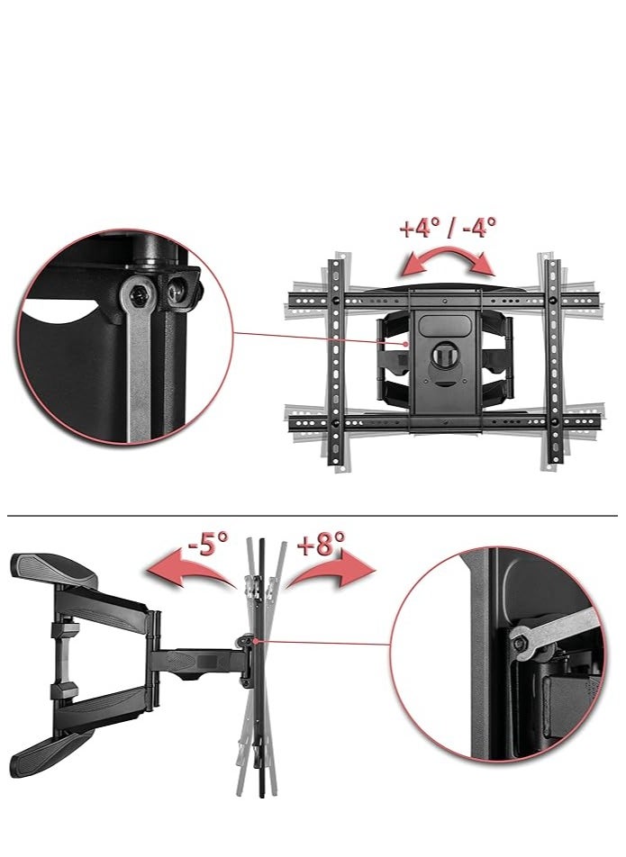 Generic - Extra Strong Swivel TV Wall Mount 40″-75″ for Flat and Curved Screens up to 45.5 kg (VESA Max. 600x400) Tiltable Rotating Monitor Mount - Image 1