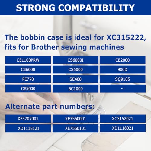 QWLWBU Bobbin Case for Brother and Babylocks Sewing Machines (XC3152221),Sewing Machine Parts,CE1100PRW, CS6000I, CE2000, CE5000, CE6000, CS5000, 900D, BC1000, PE770, SE400, SQ9185, Plus More - Image 3