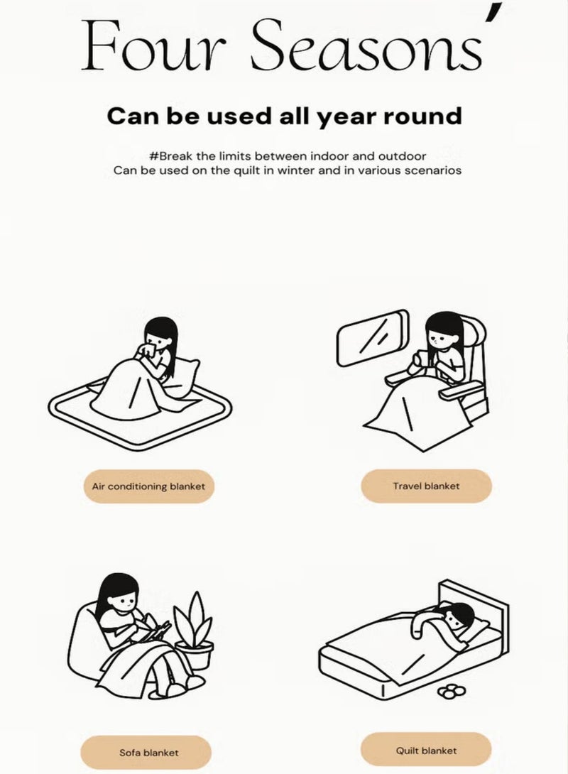 LuckSa Ultra-Soft Faux Rabbit Fur Throw Blanket – Striped Lightweight Plush for Sofa, Bed & Home Décor – Gift-Ready Accent Throw  150cm*200cm - Image 5