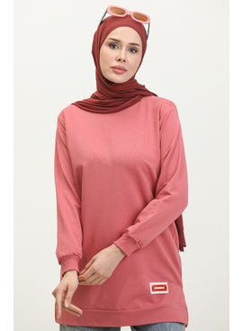 Sefa Merve Two Thread Combed Cotton Tunic 280128-09 Dusty Rose  - Image 3