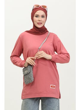 Sefa Merve Two Thread Combed Cotton Tunic 280128-09 Dusty Rose  - Image 1