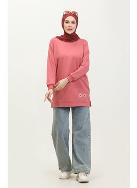 Sefa Merve Two Thread Combed Cotton Tunic 280128-09 Dusty Rose  - Image 2