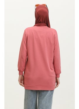 Sefa Merve Two Thread Combed Cotton Tunic 280128-09 Dusty Rose  - Image 4
