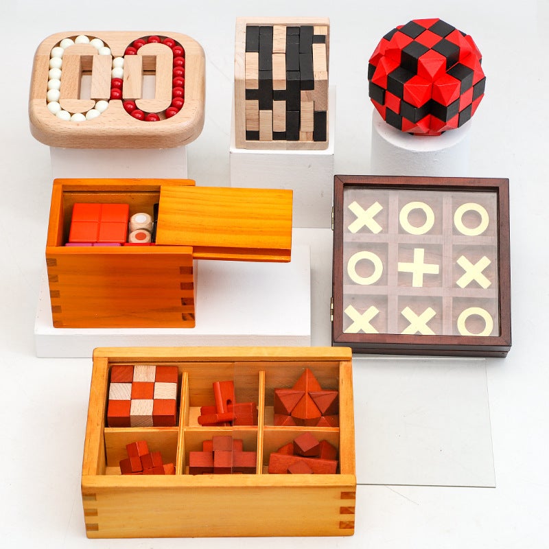 Classical Children'S Educational Wooden Toy Blind Box Kongming Lock Luban Lock Adult Decompression Parent-Child Interactive Unlock Game - Image 4