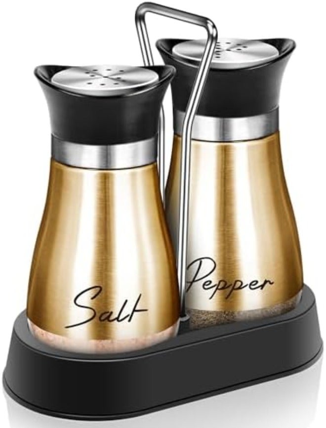 Arrozon Pink Salt and Pepper Shakers Set with Holder,4 oz Kitchen Decor and Accessories Home Essentials Cute Household Items for Mother's Day Housewarming Gift Refillable Design (Pink),  20240122.01 - Image 1