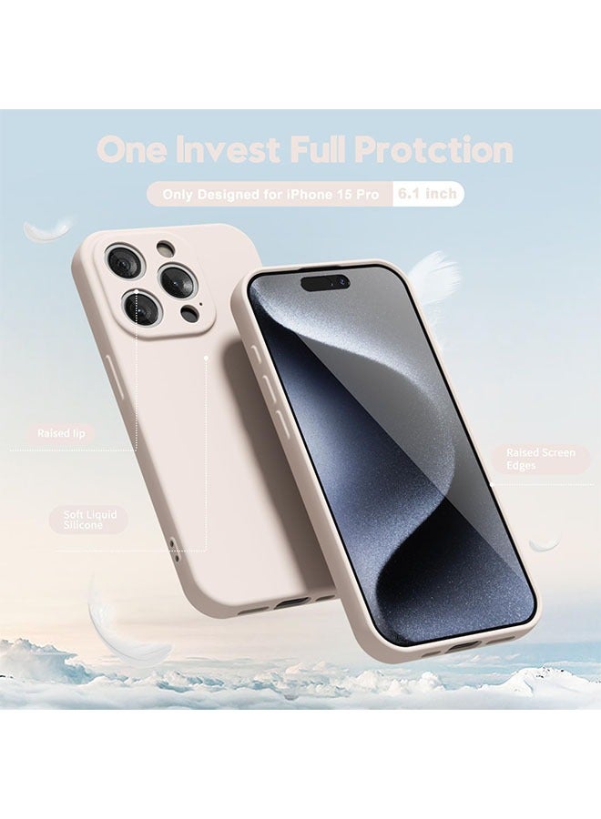 for iPhone 15 Pro Liquid Silicone Case, Upgraded Enhanced Camera Protection, Shockproof  with Microfiber Lining - Image 2