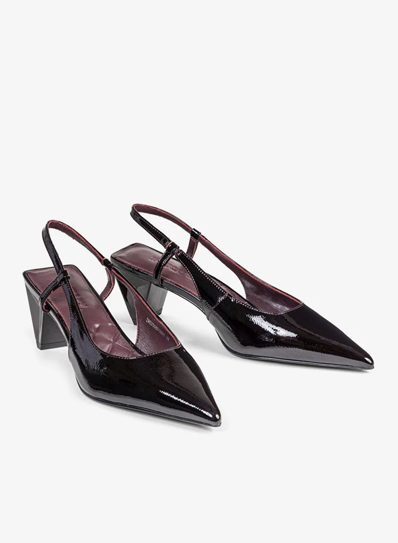 ابيكول Leather Shoes with Geometric Heels