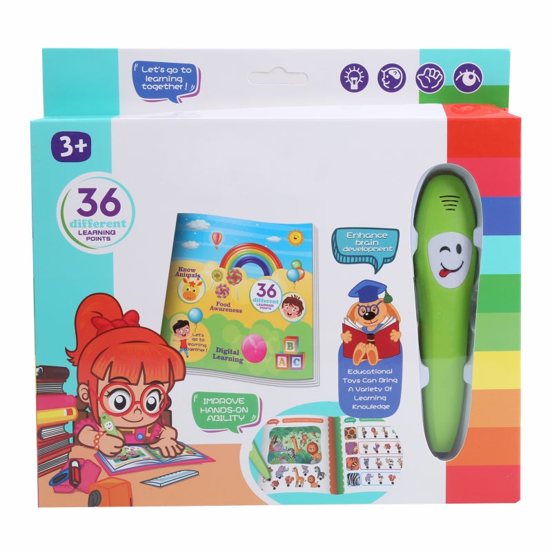 Point Reading Pen: 10+ Learning Categories, Safe Non-Toxic Smooth Edge, Ergonomic Grip - Interactive Logic Learning Pen for Toddler Early Education - Image 1