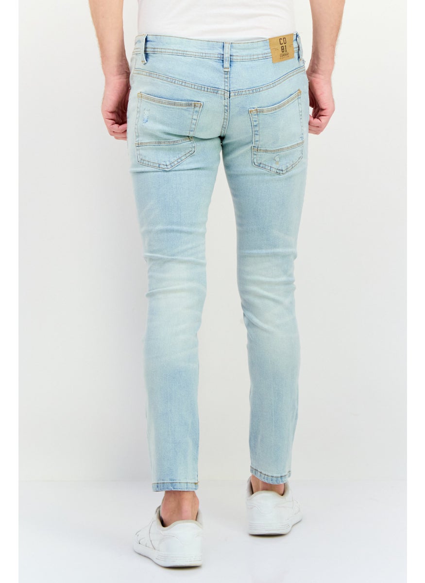 Company Eighty One - Men Slim Fit Washed Denim Jeans, Blue - Image 1