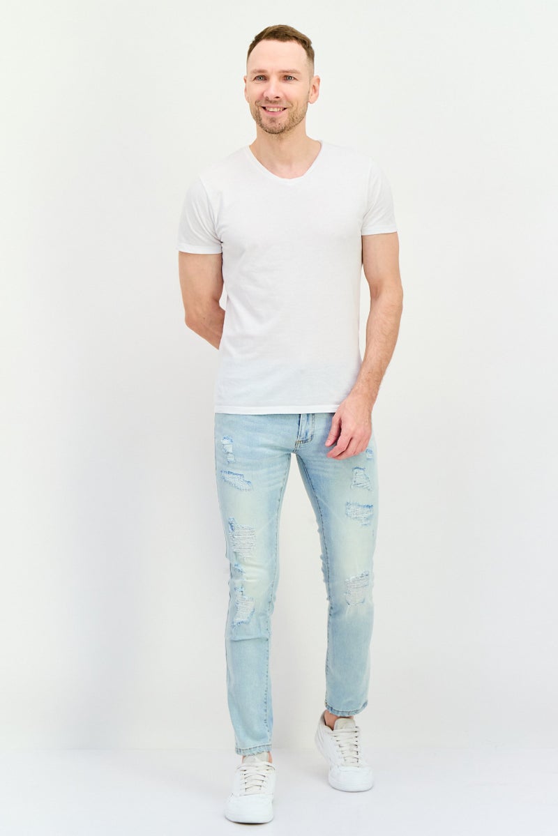 Company Eighty One Men Slim Fit Washed Denim Jeans, Blue - Image 2