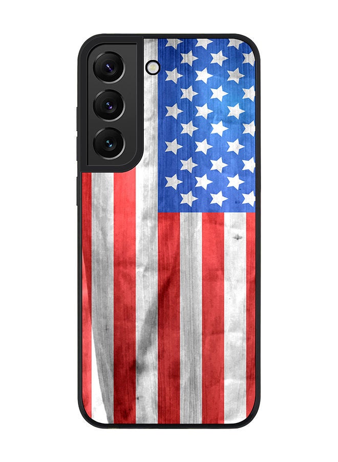 Stylizedd Rugged Black edge case for Samsung Galaxy S21 5G Slim fit Soft Case Flexible Rubber Edges Anti Drop TPU Gel Thin Cover - USA Grunge Flag - Image 1