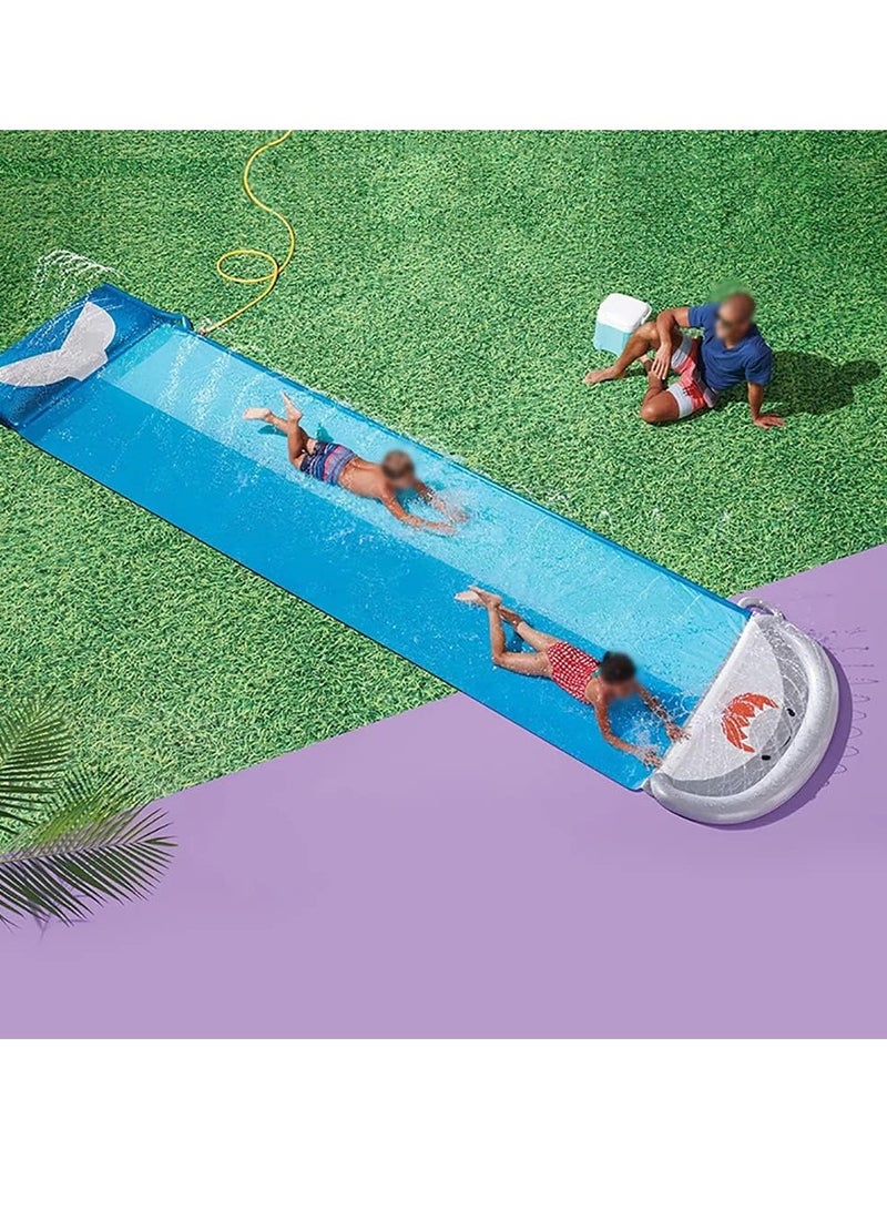 general Lawn Water Slides, 18 FT Water Slip Slide Play Center with Splash Sprinkler and Inflatable Crash Pad for Kids Children Summer Backyard Swimming Pool Games Outdoor Water Toys (Whale) - Image 1