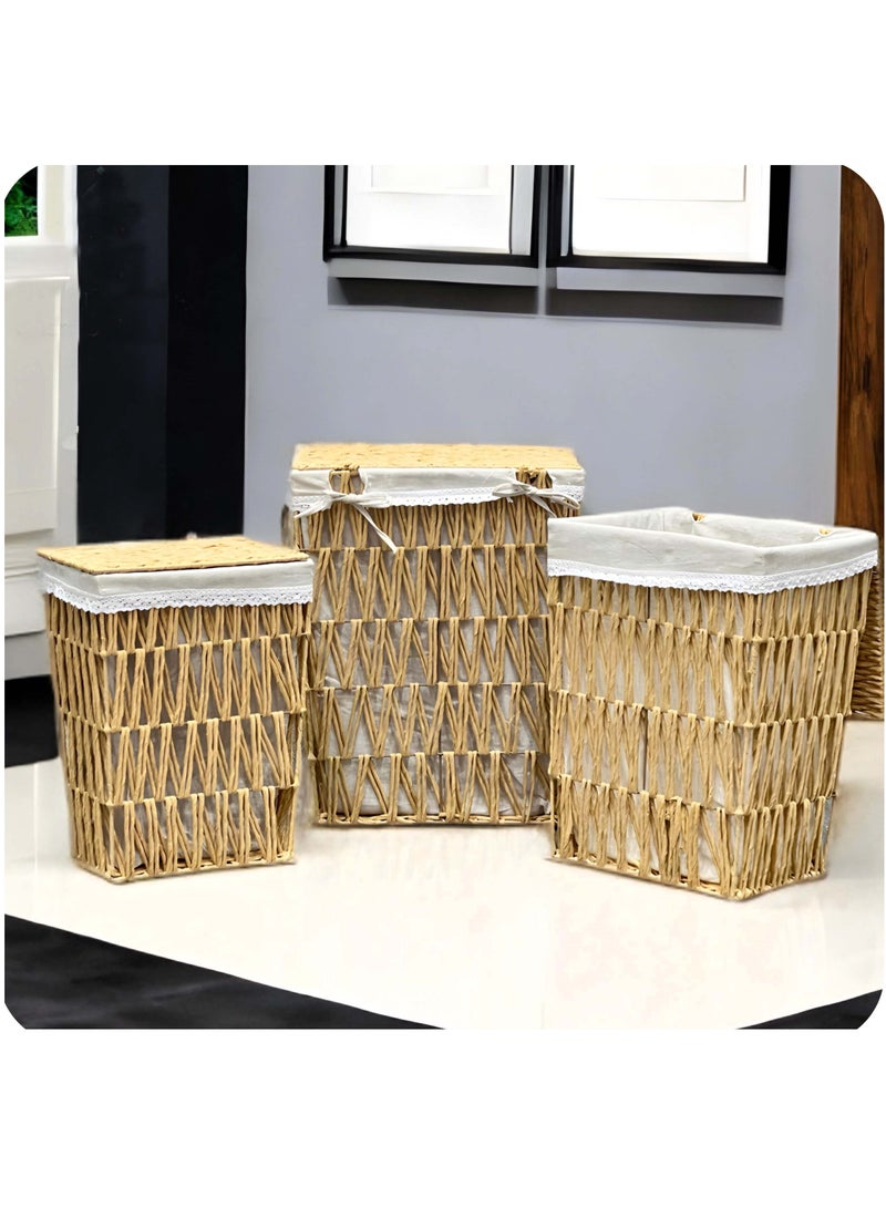 Living Set of 3 Pieces, Laundry Storage Basket 