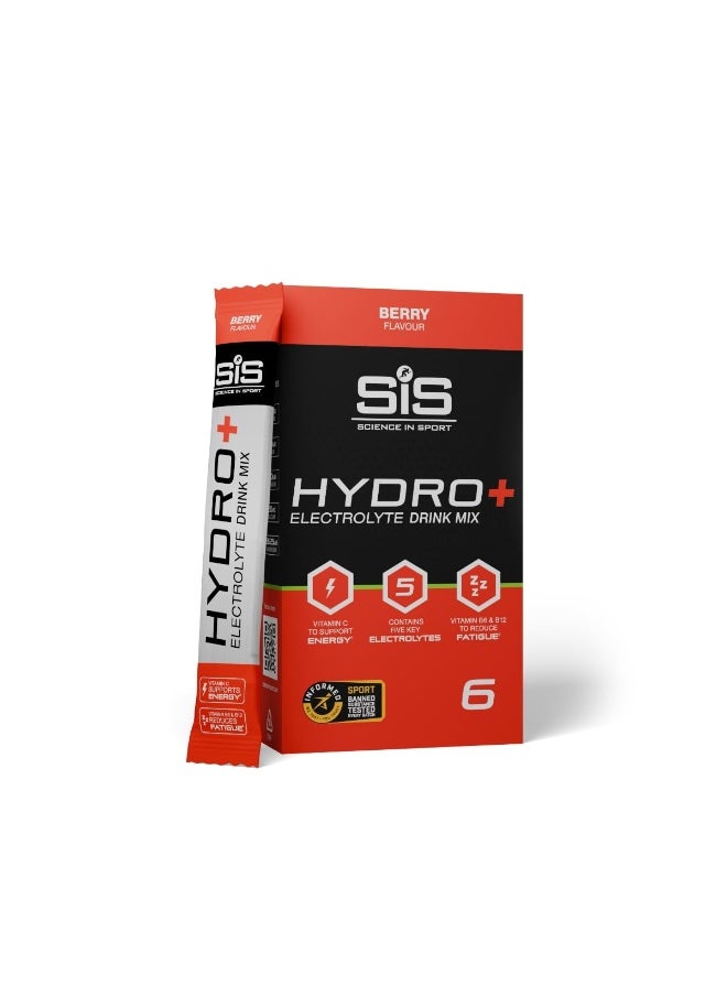 SIS Hydro+ Electrolyte Drink Mix, Berry Flavour, 6 Pack  - Image 1