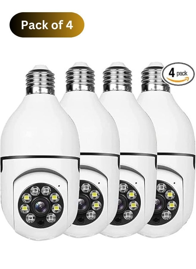 ELTRAZONE (Pack of 4) Light Bulb Security Camera Outdoor 2.4G WiFi HD 1080P Wireless Motion Auto Tracking 2 Way Audio CCTV camera - Image 1