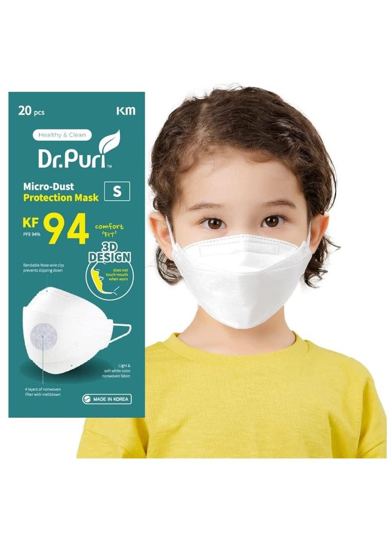 Dr. Puri - Dr. Puri KF94 Micro-Dust Protection Face Mask (White) PFE 94% (20pcs Individually Sealed / box) (Small) - Image 1