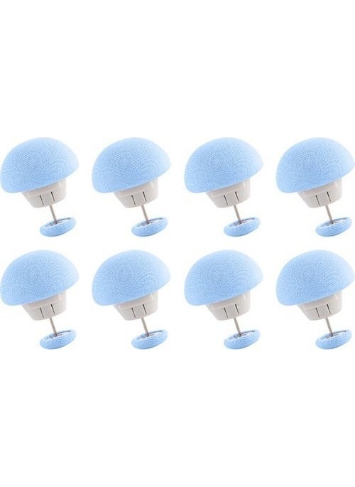 Bizimevde 8 Pack Mushroom Shaped Quilt Fixing Pin Button Clips Bed Sheet Quilt Cover Fix Blue  - Image 1