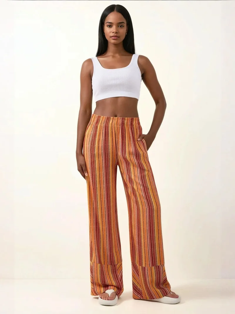 HICCUP Wide Leg Printed Relax Pants