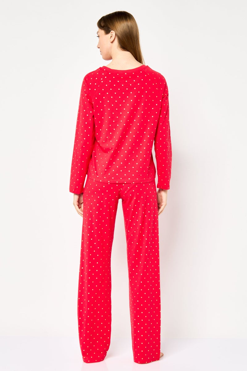 MOSCHINO Women 2 Pieces Long Sleeve Allover Print Top And Bottom Pajama Set, Multicolor - Image 2